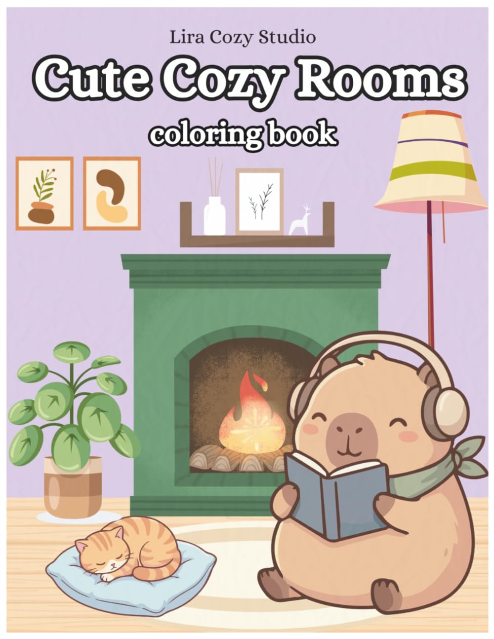 Cute Cozy Rooms Coloring Book: Adorable Animal Interiors for Relaxation
