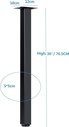 Miniatura 2 de WHUANGKAKA Patas cuadradas para muebles de mesa de oficina de 30 pulgadas, patas de metal ajustables de 30 pulgadas, banco de trabajo de bricolaje,