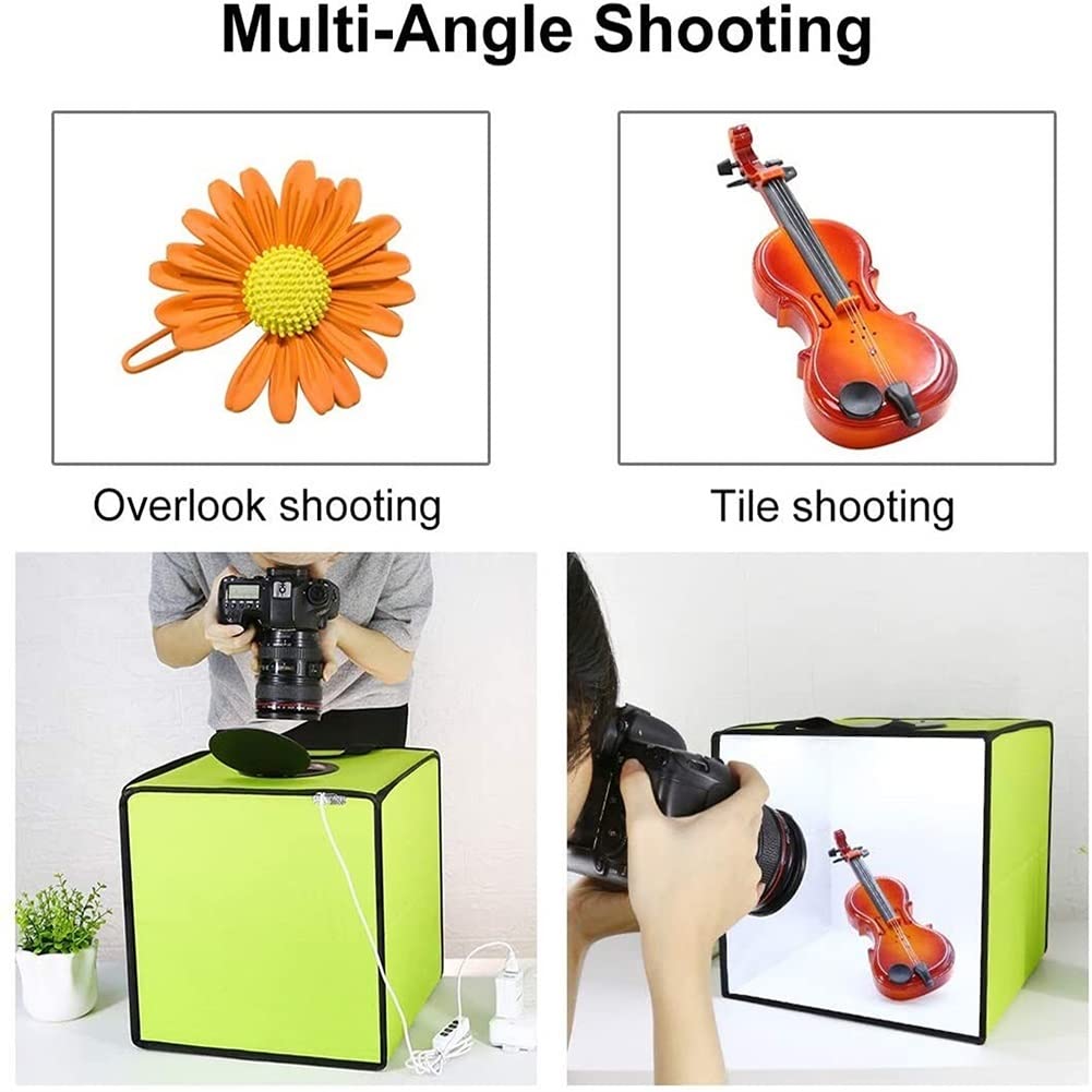 FLAA Photo Studio Light Box 12" Fotografia Shooting Tent Kit Portatile Pieghevole Illuminazione Softbox con Regolabile Luminosità Anello LED 6 Colori Fondali per Gioielli e Piccoli Articoli