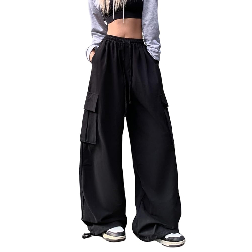 Women's Pants Y2k Cargo Gothic Baggy High Waisted Trousers Women's Pants Y2k Cargo Gothic Baggy High Waisted Trousers