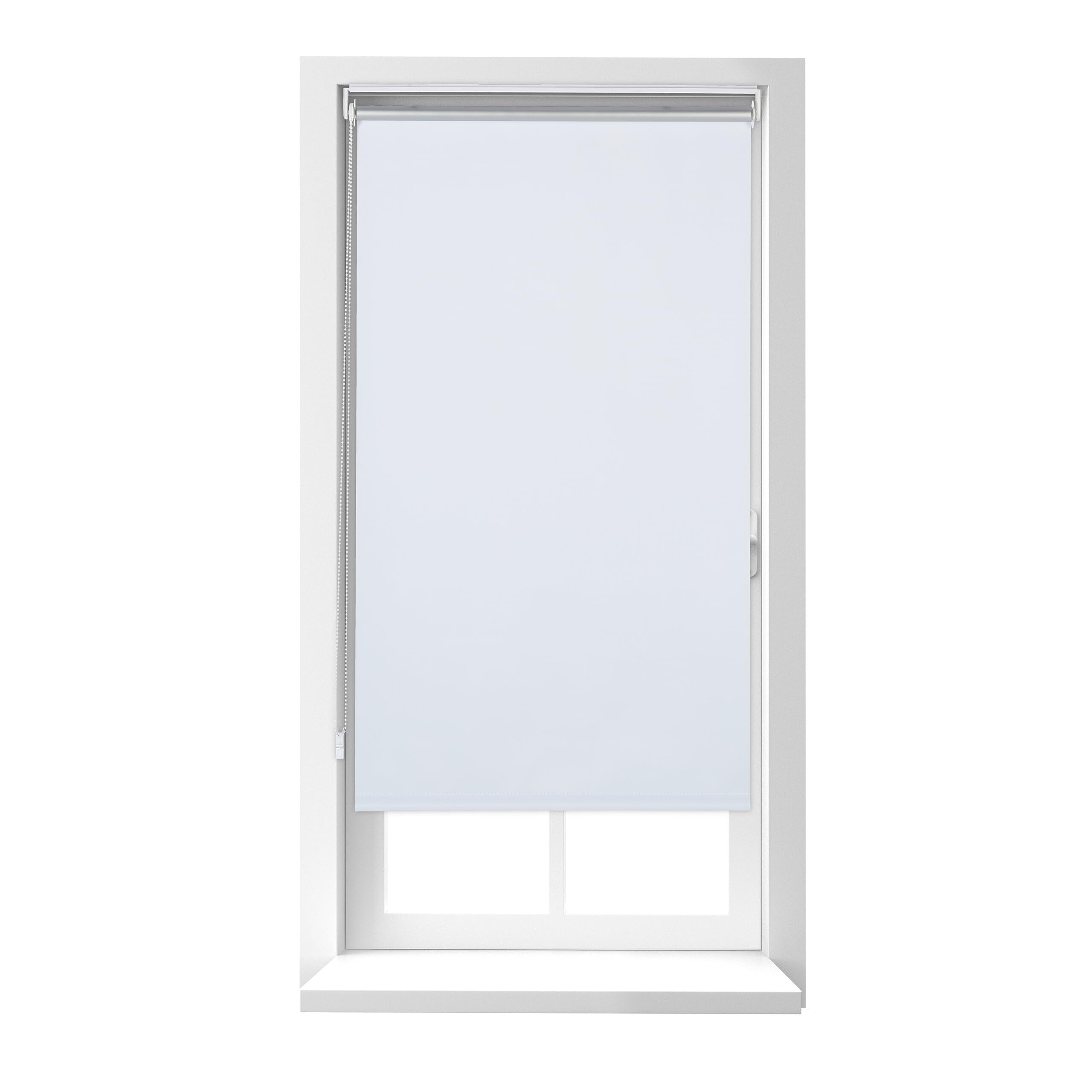 Relaxdays Estor Térmico Opaco sin Taladrar, Cortina Enrollable Ventana, 76 cm de Ancho, 80x220 cm, sin Taladrar, Blanco