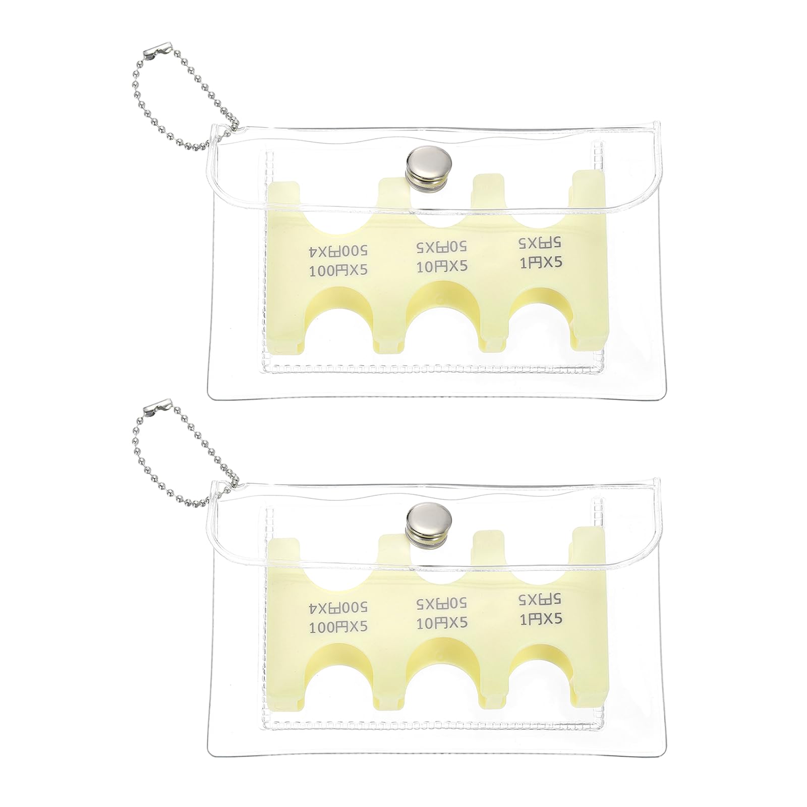 Photo 1 of PATIKIL Japanese Coin Holder, 2 Pcs Portable JPY Coin Organiser Dispenser Hard Case Storage 6 Slots with PVC Pack for Japanese Yen Home Office Collection, Yellow