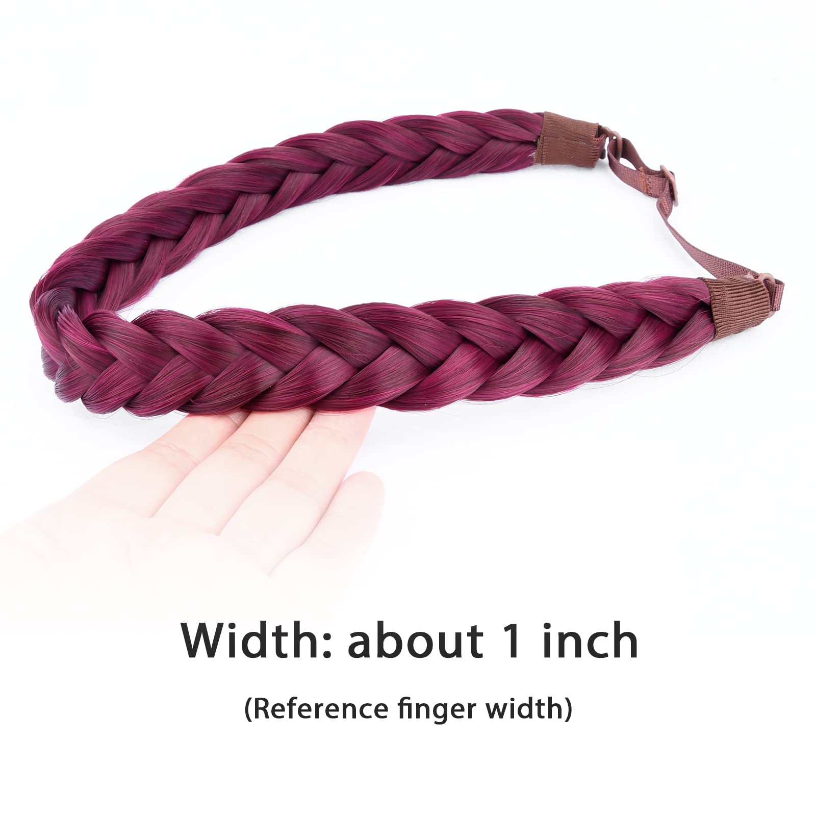 Gledola 2 Strands Fishtail Plaited Braids Headband Braided Synthetic Hair Elastic Stretch, Hair Accessory for Bride Women - Image 3