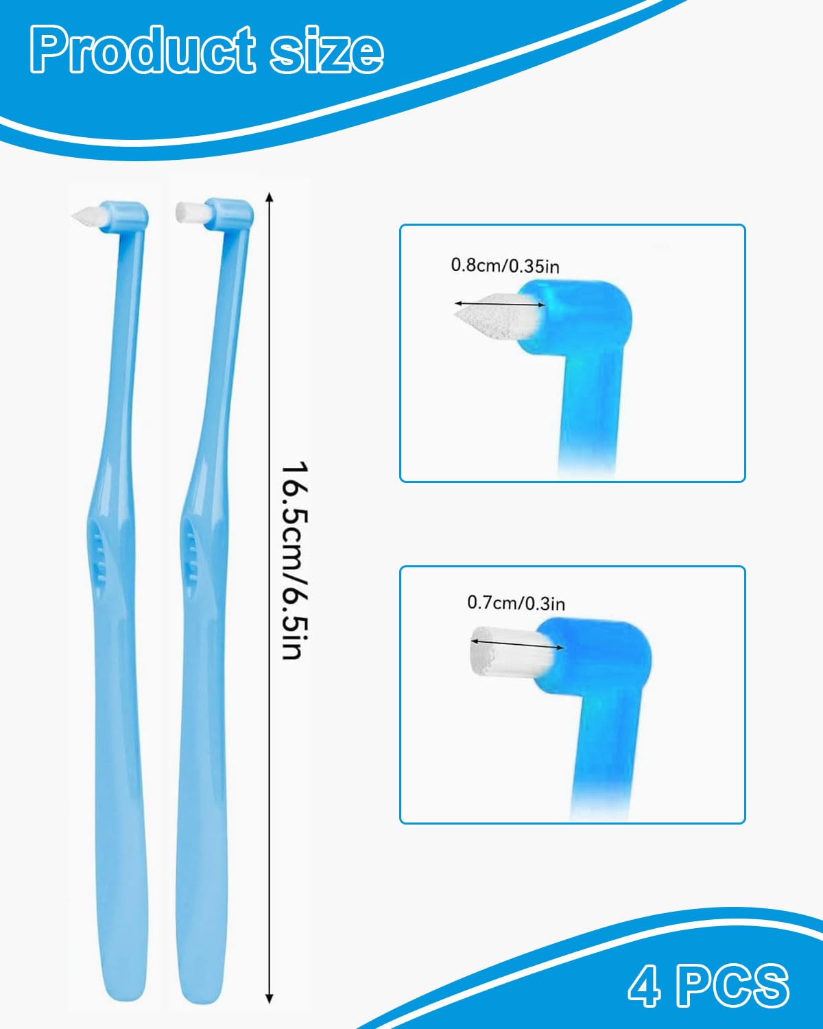 4 PCS Spazzolino Tuft da Denti,Conico e Rotondo Spazzolino Monociuffo,Pulizia Precisa Delle Gengive,Spazzolini Interdentale,per Pulizia di Dettagli e Apparecchi Ortodontici