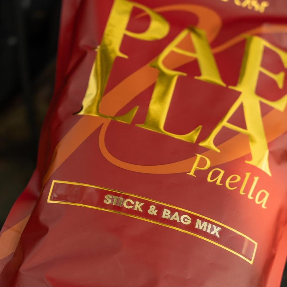 One More Cast OMC Paella PVA Stick & Bag Mix 1kg - Spicy Meat, Shellfish & Squid Carp Fishing Bait Mix - High Grade Halibut Pellets with Amino Attractors - Perfect for PVA Bags & Stick Mixes