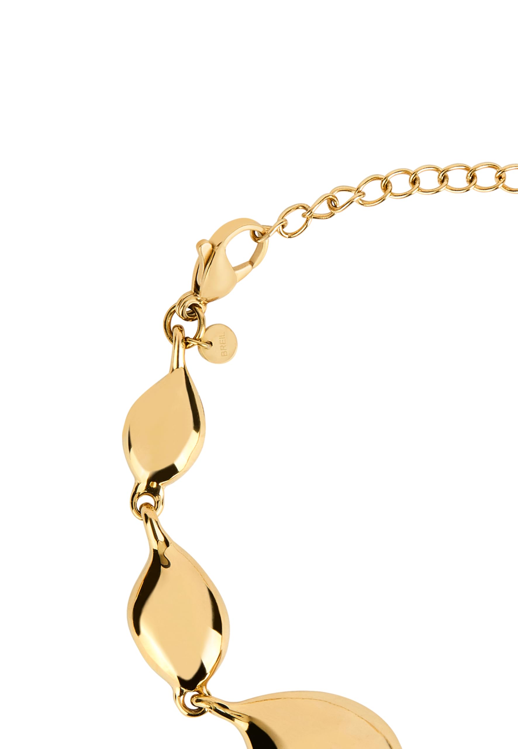 Breil, Collezione Ameliè, Bracciale Donna in Acciaio Lucido IP Gol, con Elementi Sinuosi di Diverse Dimensioni, Chiusura Regolabile, Lunghezza fino a 21 cm, Idea Regalo Donna