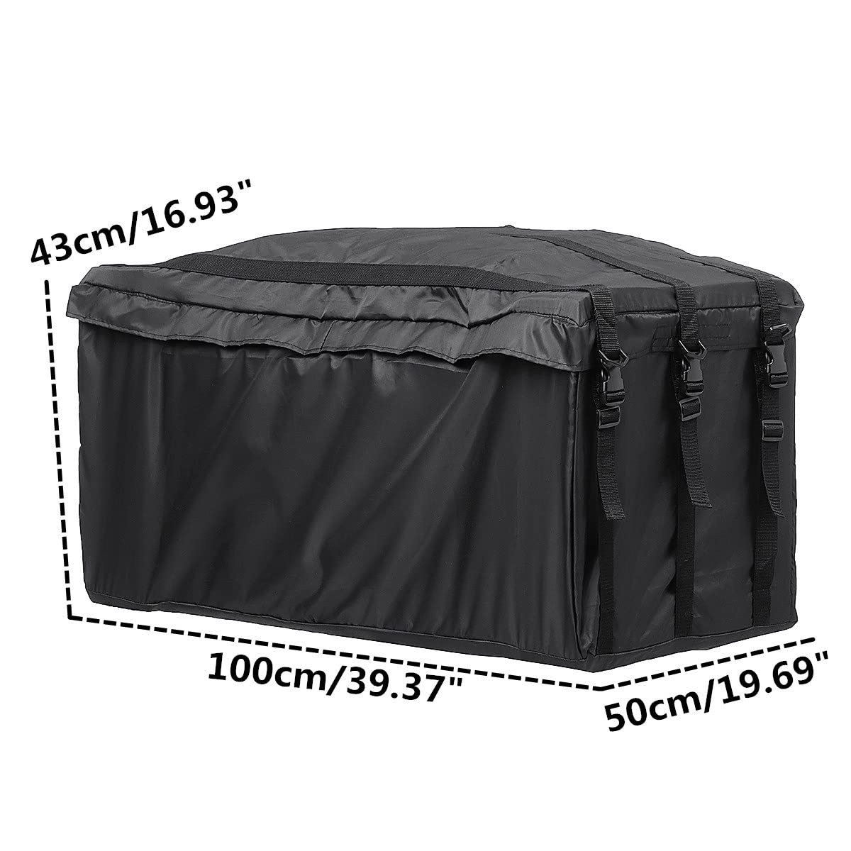 Barras Techo Barras Superiores Bolsa De Techo De Carga De Coche Portaequipajes De Techo Impermeable 218L Portaequipajes Bolsa De Almacenamiento Negra