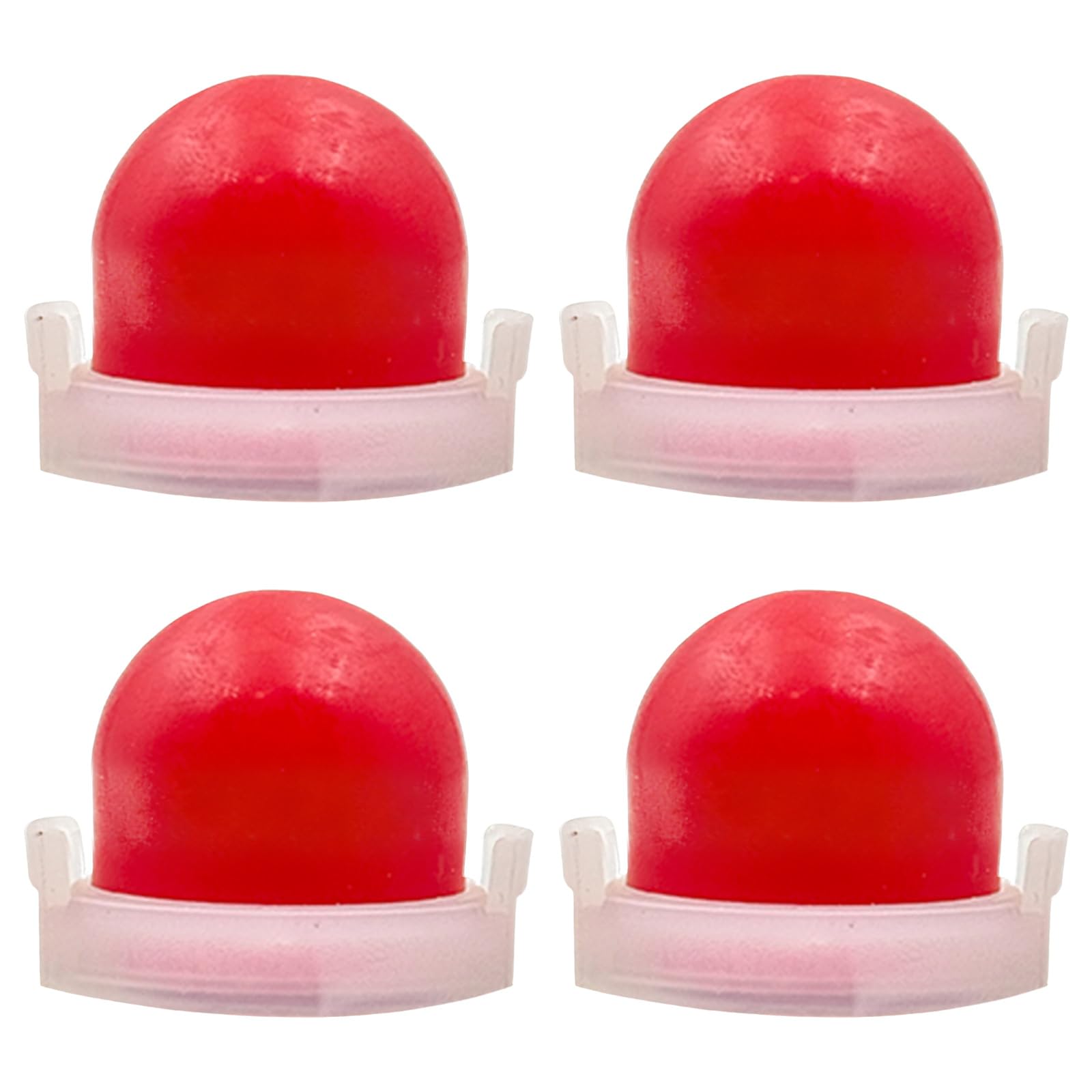 Fuel Primer Bulb Kit (4 Pcs) with Sealing Rings for Briggs & Stratton Engines - Compatible with 494408 & 694394 Carburetors - Lawn Mower Carburettor Oil Bubble Replacement - Red