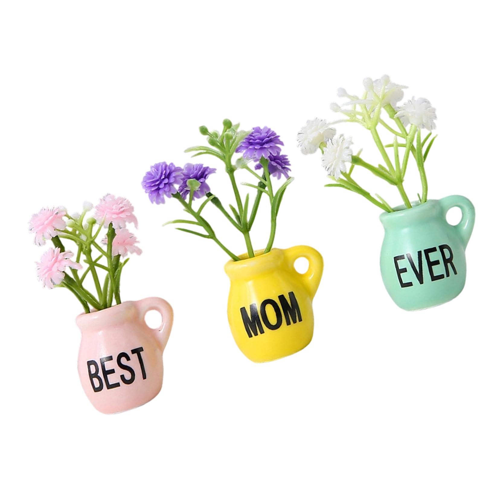 Nucelit Ceramic Fridge Magnet Set Mother Mom Refrigerator Magnets Refrigerator Accessories for Locker Offices Kitchen Minis Vase Magnets for Fridge