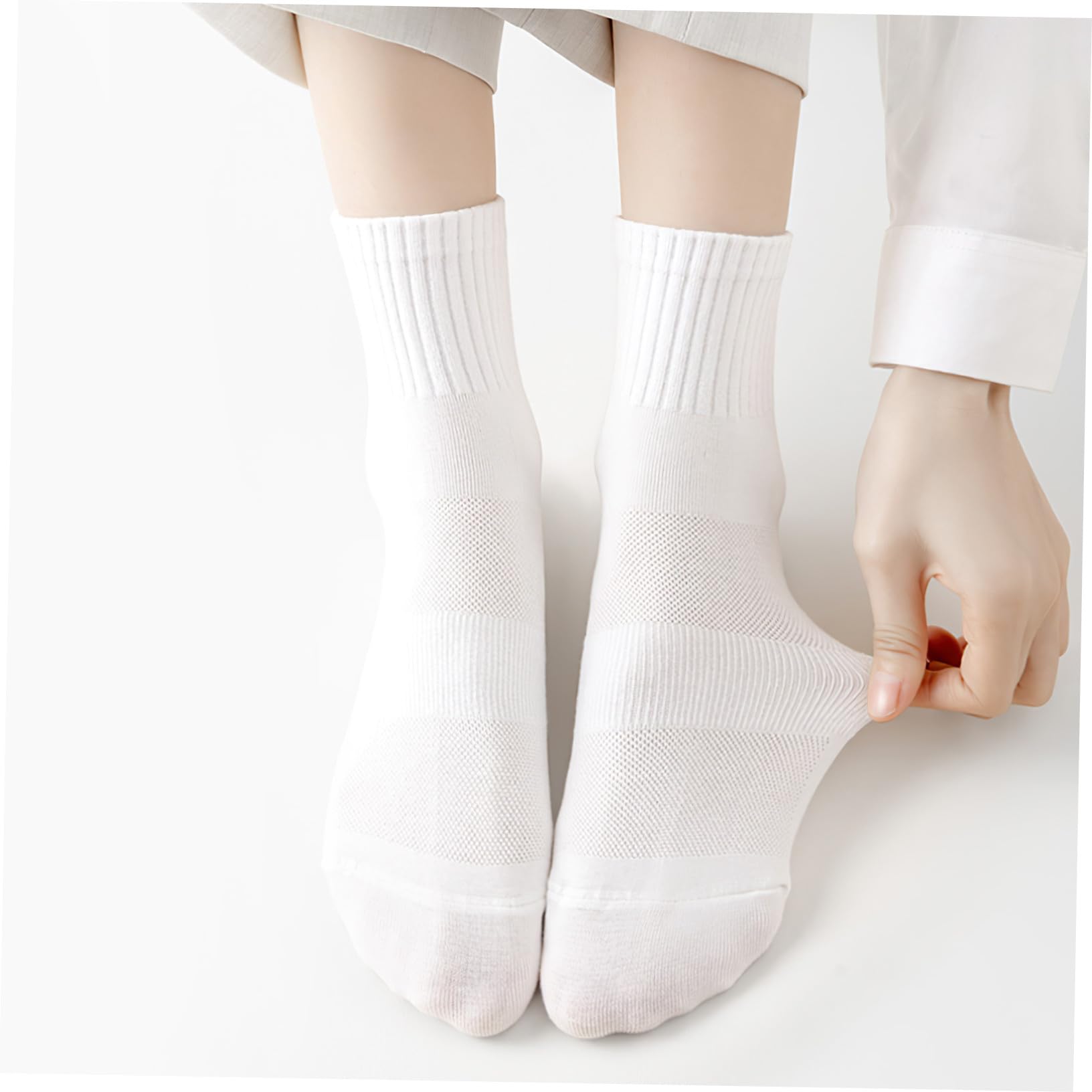 UKCOCO Calcetines de Algodón para Mujer, 10 Pares, Tubo Medio | Transpirables y Elásticos, Ajuste, para Fitness y Actividades Variadas