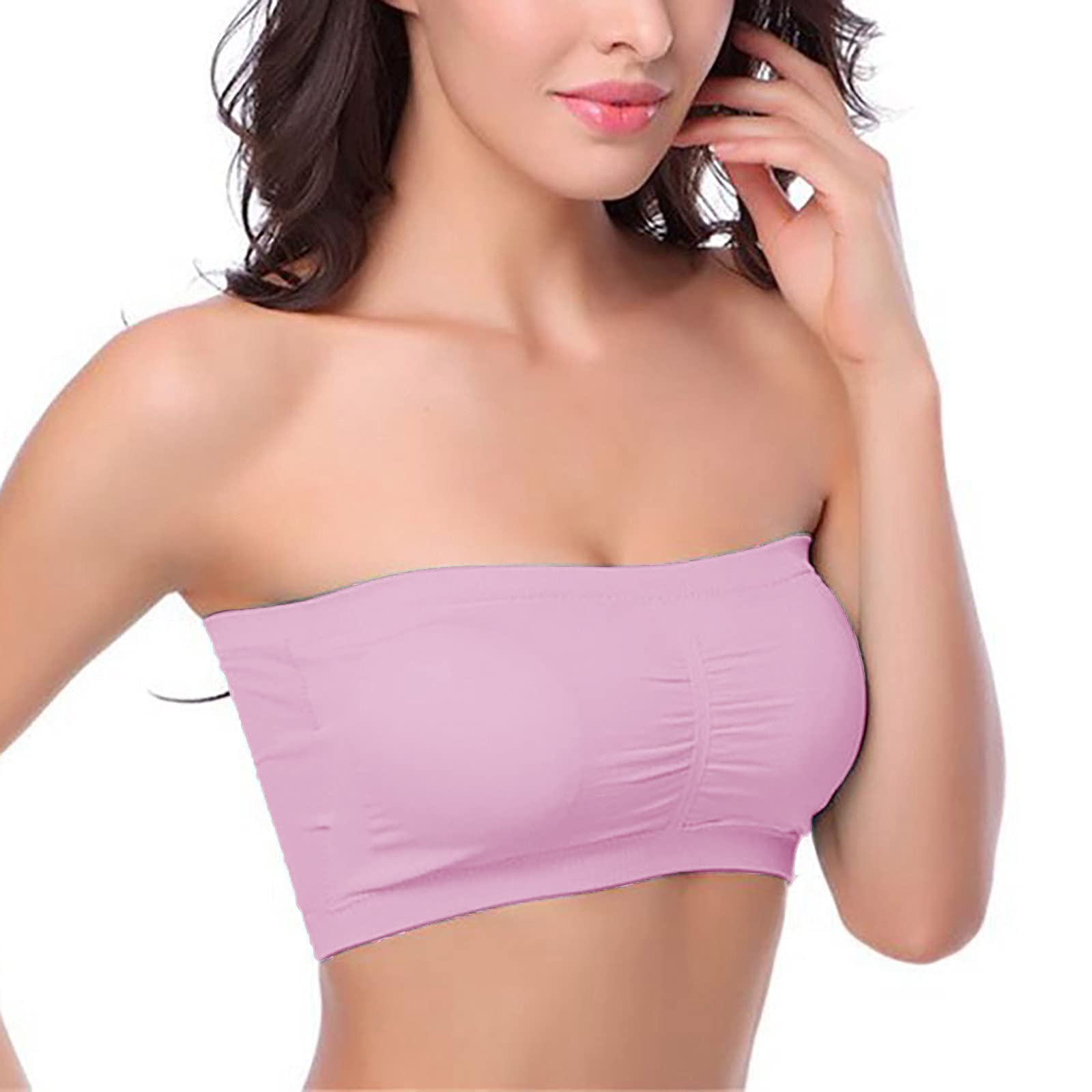 Womens Tank Tops Casual Plain Slim Basic Versatile Style Pullover Tube Elastic Warp Padded Athletic Tees 2025