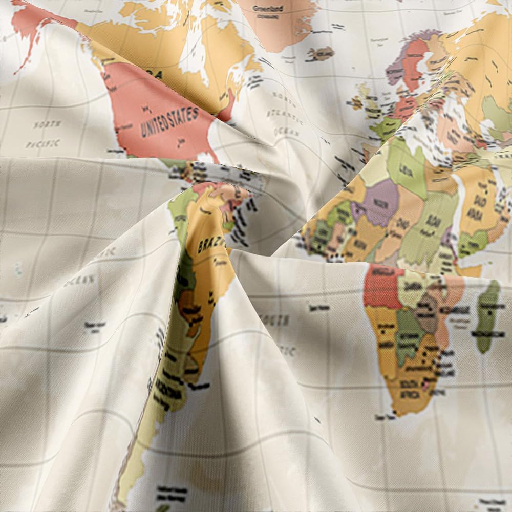 VeiVian World Map Tapestry, Map of World Vintage Topography Educational Tapestries Posters for College Kids Student Dorm Wall Art, Geographical Travel Map Tapestry for Bedroom Living Room, 60X40in