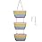 TeoKJ Over the Door Organizer, 3-Tier Woven Cotton Hanging Storage Baskets, Wall-Mounted Baskets for Nursery Organization, Rainbow
