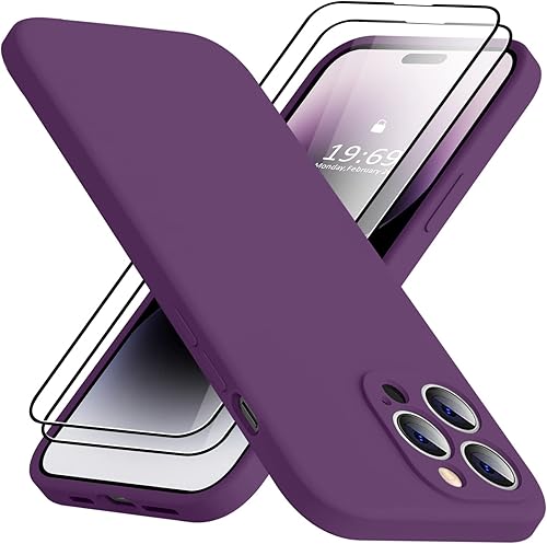 Miniatura 15 de Funda compatible con iPhone 14 Pro para mujer, con 2 protectores de pantalla de vidrio templado 9H, [protección de cámara] [forro de microfibra]