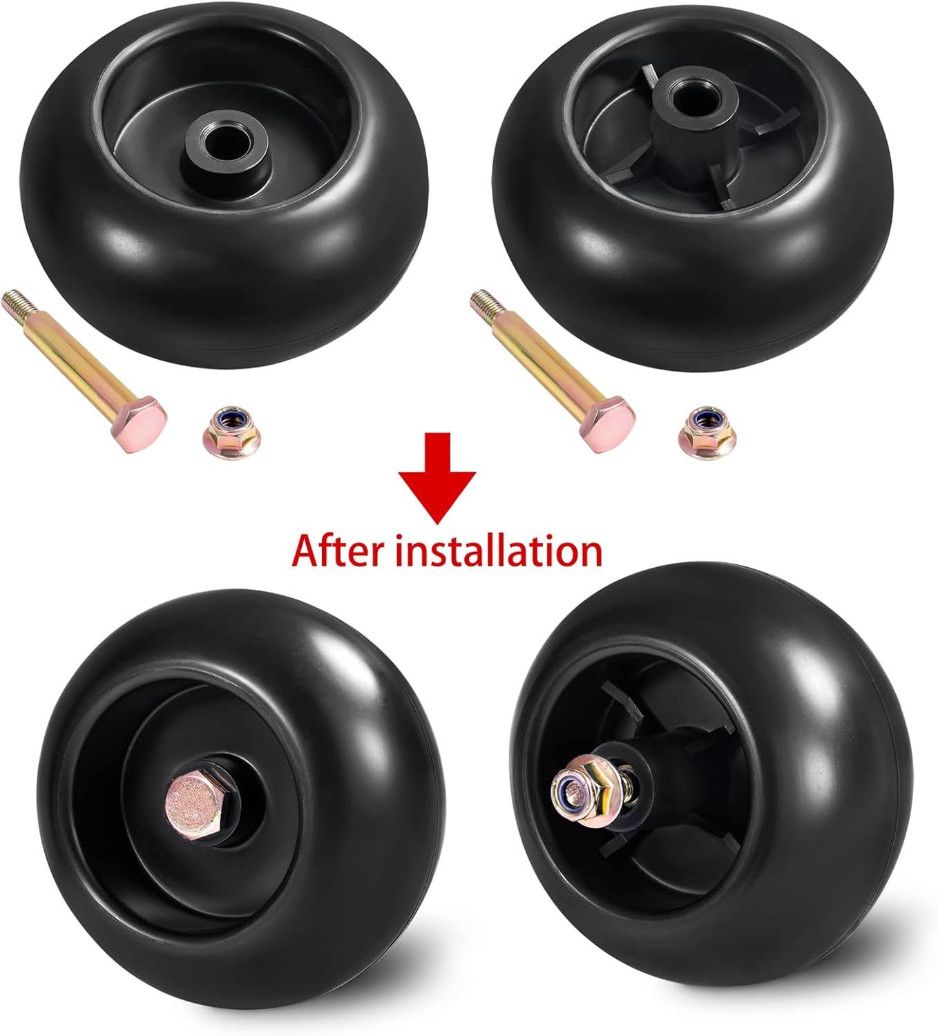 Parts Camp Deck Wheels Replacement 753-04856A Fits Cub Cadet RZT50 RZT54 LT1050 SLT1554 4 Packs