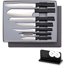Rada Cutlery The Starter Gift Set S38, 7-piece Knife Set with Quick Edge Sharpener R119, Stainless Steel Blades, Silver Handle