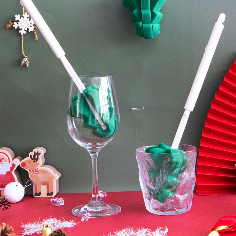 Miniatura 5 de Cepillos suaves para botellas, cepillos de esponja para botellas, juego de cepillos de limpieza con asas ajustables, 2 piezas, para copas de vino y