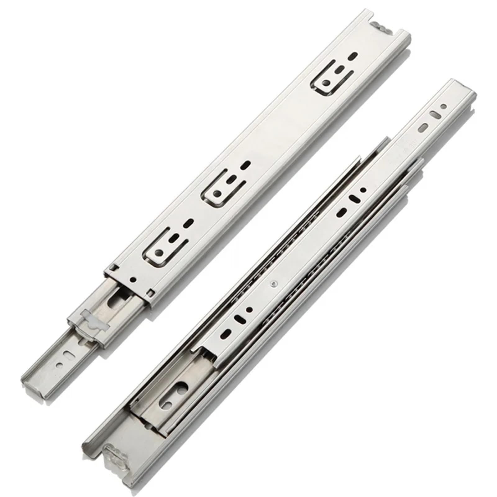 Full Extension Drawer Slides Side Mount Ball Bearing Metal Black Rails Track Guide Glides Runners Heavy Duty Load Capacity 45kg(Silver,10inch 250mm)