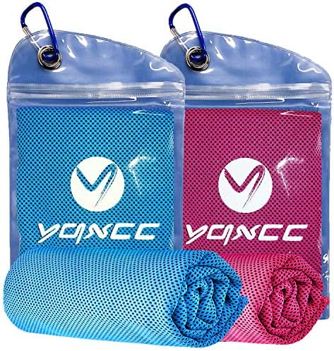YQXCC 2 Stück Kühlendes Handtuch 120x30cm, Eiskühlung für Nacken & Gesicht | Weiches, Atmungsaktives Mikrofaser-Kühltuch, perfekt für Fitnessstudio, Yoga, Golf, Laufen, Camping und