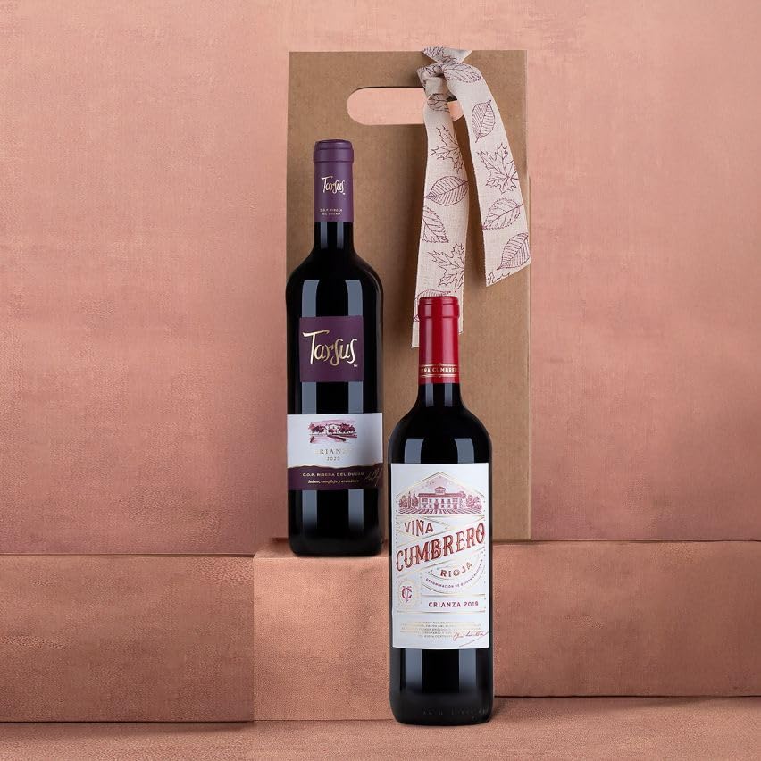 EUROLOTES Vino Tinto Crianza Rioja y Ribera del Duero, Viña Cumbrero y Tarsus, 2 Botellas x 750ml