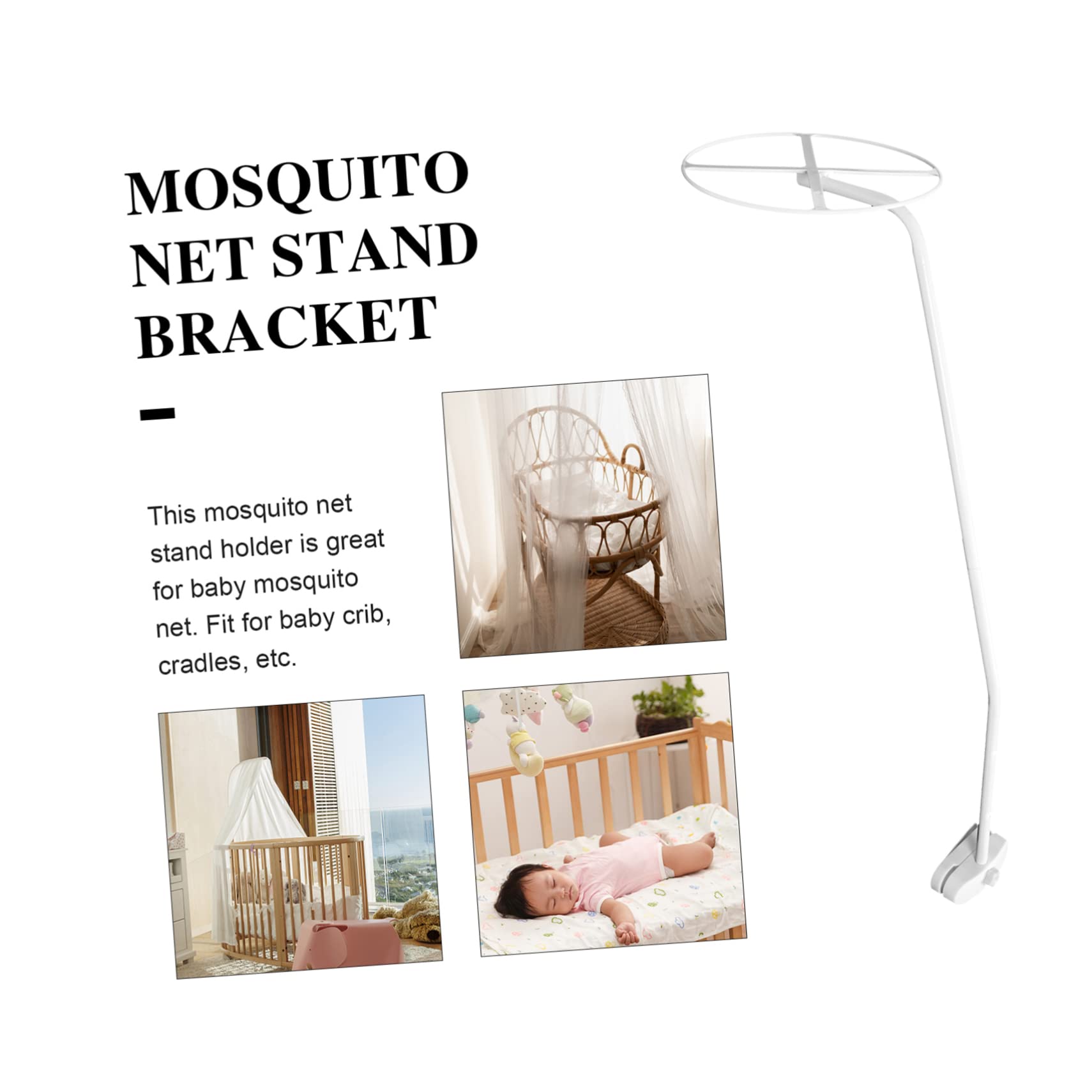 CIMAXIC Net Pole for Crib Bed Baby Baldachin Holder Support for Net Metal Stand Frame