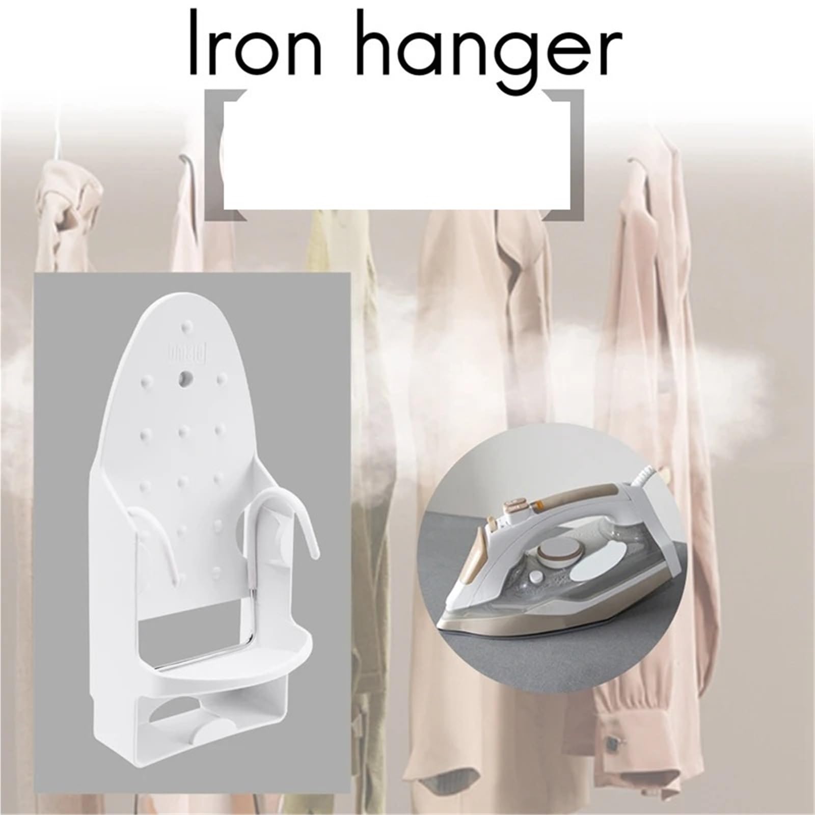 Porta ASSE da Stiro Supporto da Parete Appendino in Ferro Porta ASSE da Stiro Organizzatore di stoccaggio for ASSE da Stiro per La Lavanderia(White)