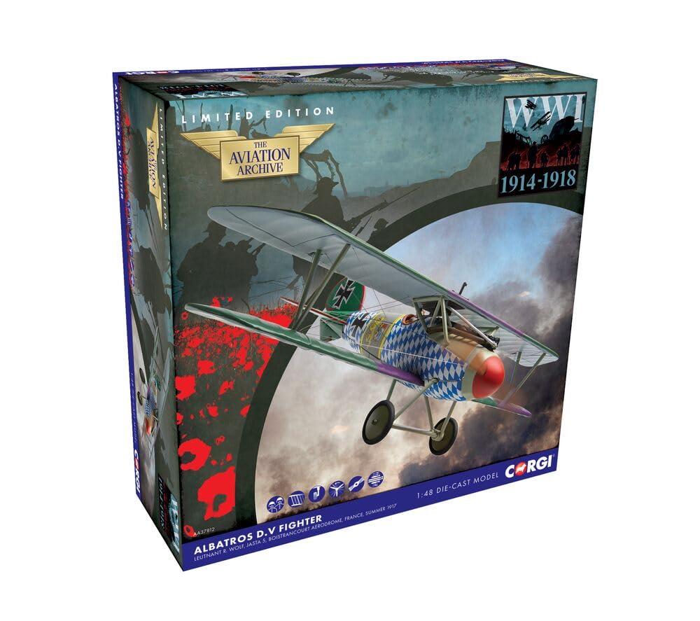 Corgi AA37812 Albatros D.V Biplane, Diecast Planes & Aircraft Models for Ages 14+, Die Cast Aeroplane - Image 3