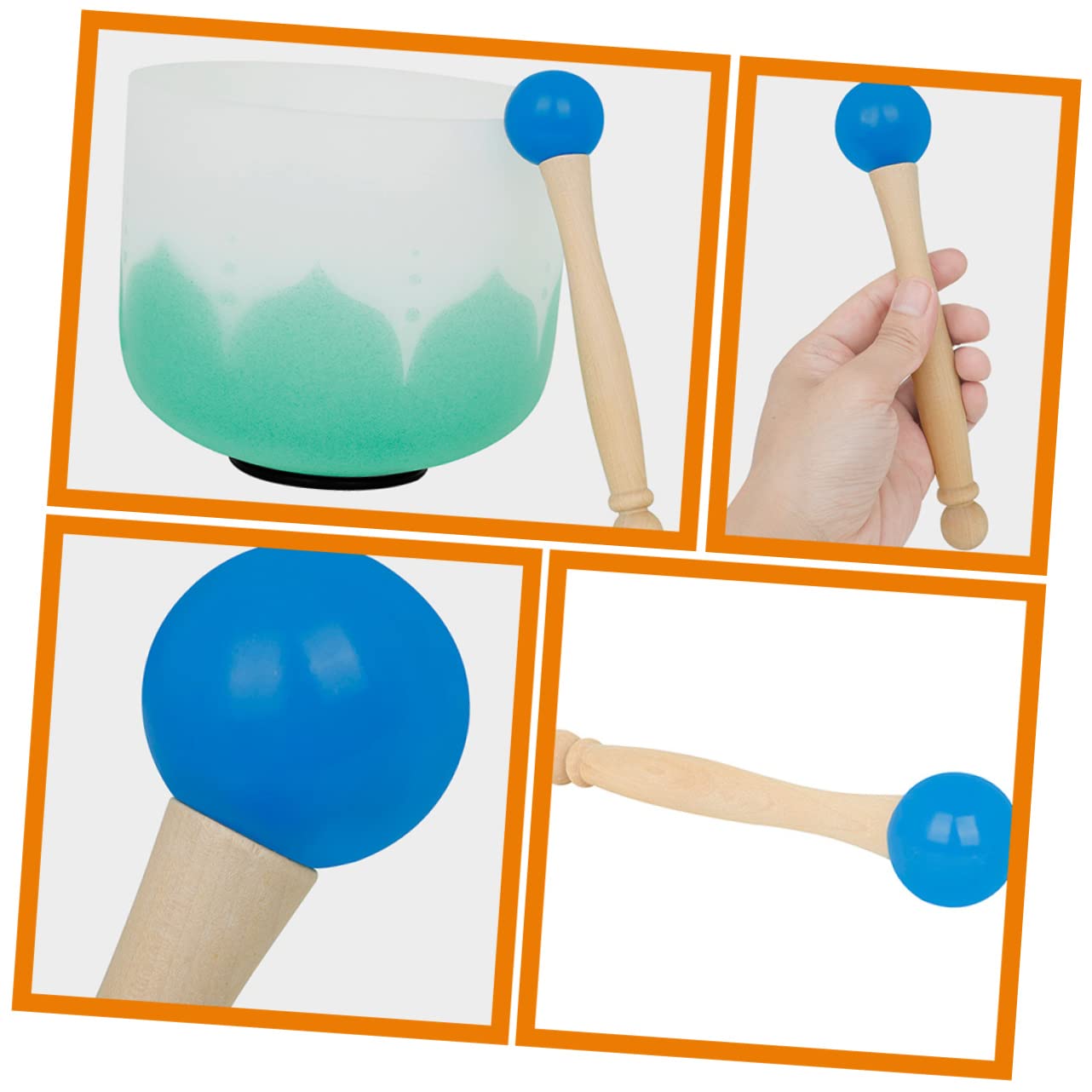 ibasenice 3sets Mallet Per Ciotola Cantata Legno e Gomma Strumento Per Musicisti e Principianti Accessorio Per Ciotole Sonore e Percussioni Design Ergonomico e Antiscivolo Per Appassionati