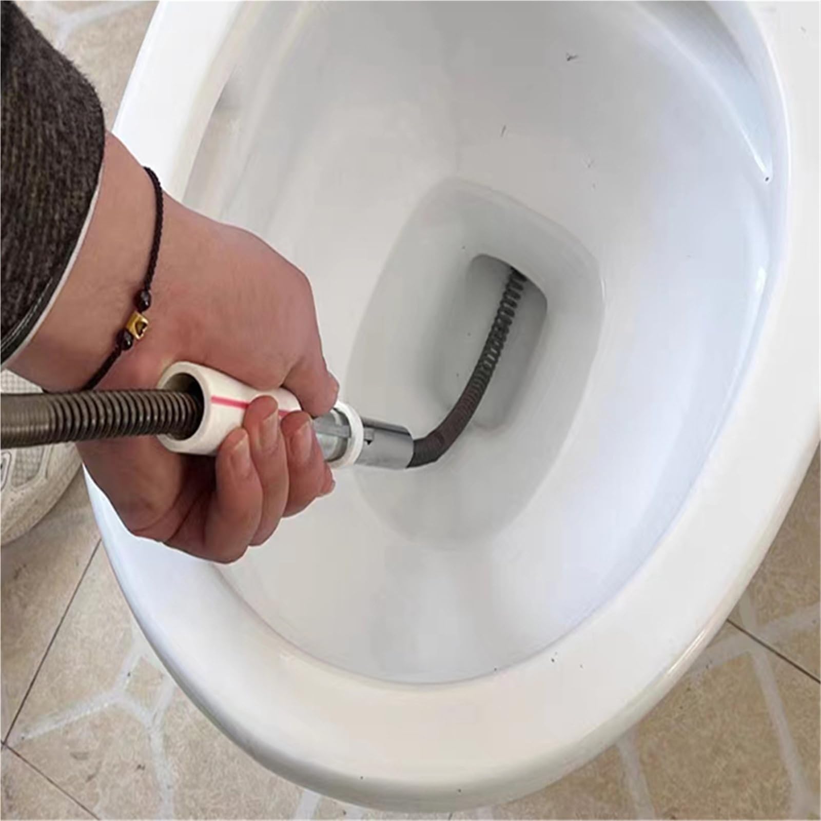 GTPBAO 3 Meter 9,84 Fuß Abflussbaggerfeder, Reinigungswerkzeug for Küchen- und Toilettenrohre zur effektiven Entfernung von Verstopfungen Schutz
