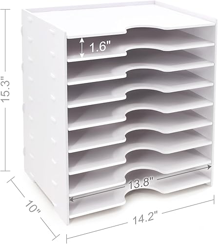 Miniatura 6 de SONGWAY Organizador de Archivos para Escritorio - Soporte de Documentos de 9 Niveles Amplio, Estante de Almacenamiento para Cartas y Correo,