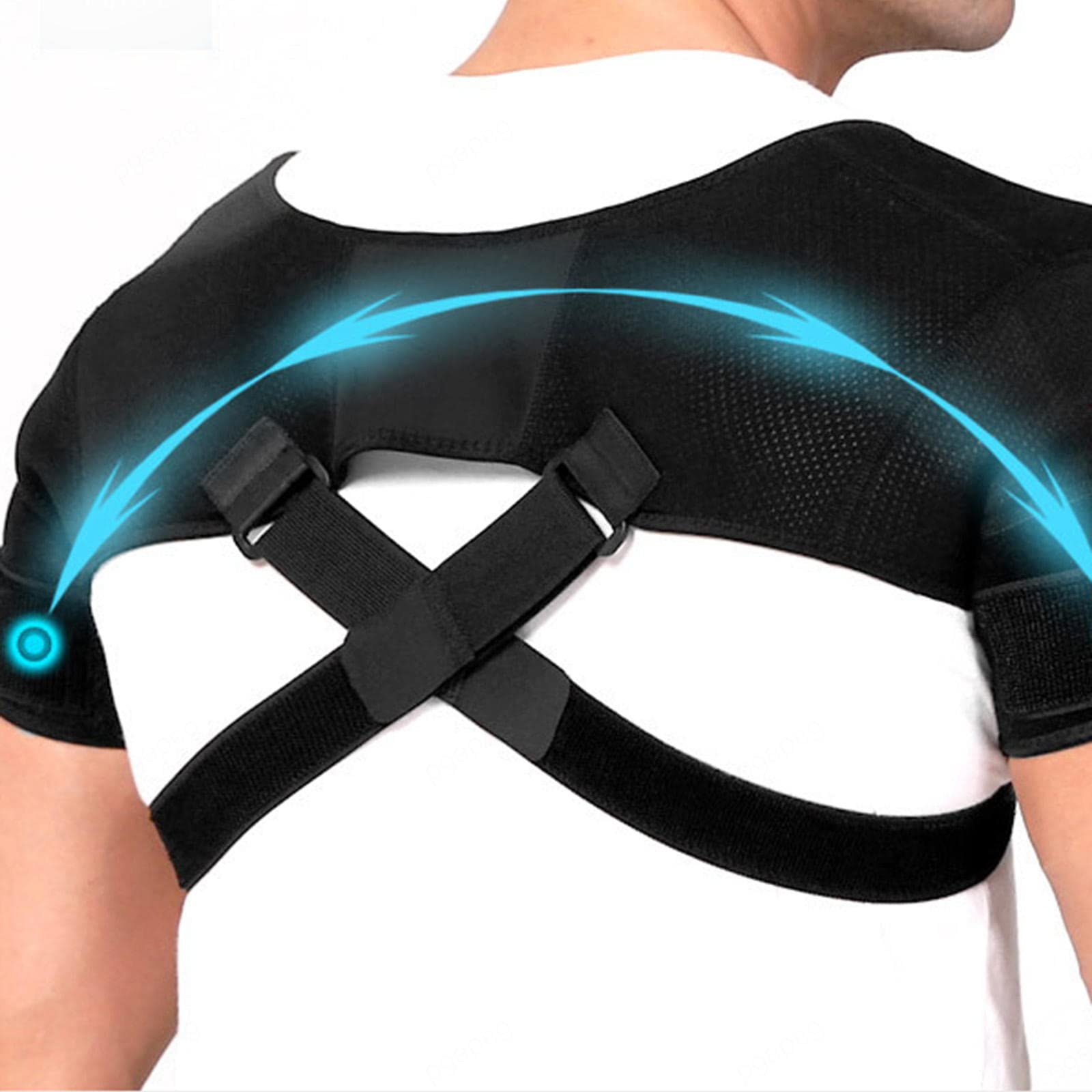 HAPPYNA Hombreras Deportivas Ajustables, Abrazadera Hombro Mujeres Hombres, Articulación Ca Dislocada, Desgarro Labrum, Fractura Tendinitis, Prevención Lesiones,M