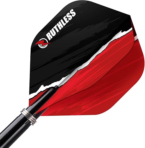 Miniatura 10 de RUTHLESS Eagles - Juego de dardos de latón con punta de acero con diseño de barril moleteado, vuelos de dardos y tallos incluidos (D0456)