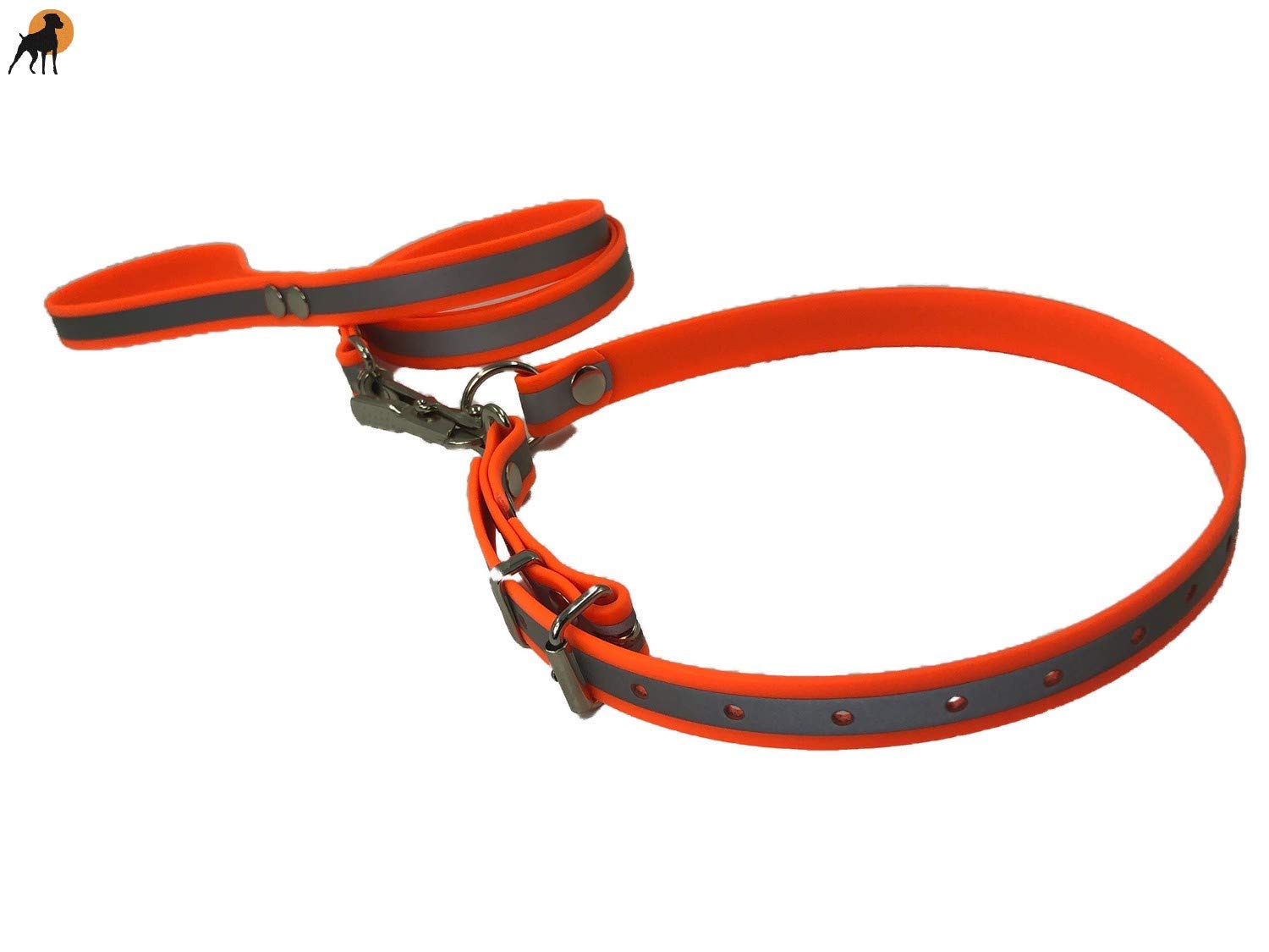 Befreiungsleine Rettungshundeleine aus Wasserfestem TPU Band, Typ 1, 19mm x 120cm, Hals 40-60cm, Reflektierend, Signalorange