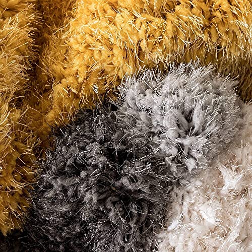 Image of F & B RUGS ; SUPERIOR QUALITY PRODUCTS Firoz and Brothers Handwovenarpe Super Soft Indoor Modern Shag Microfiber 2 Inch Thickness Fluffy 5x5 feet Multi