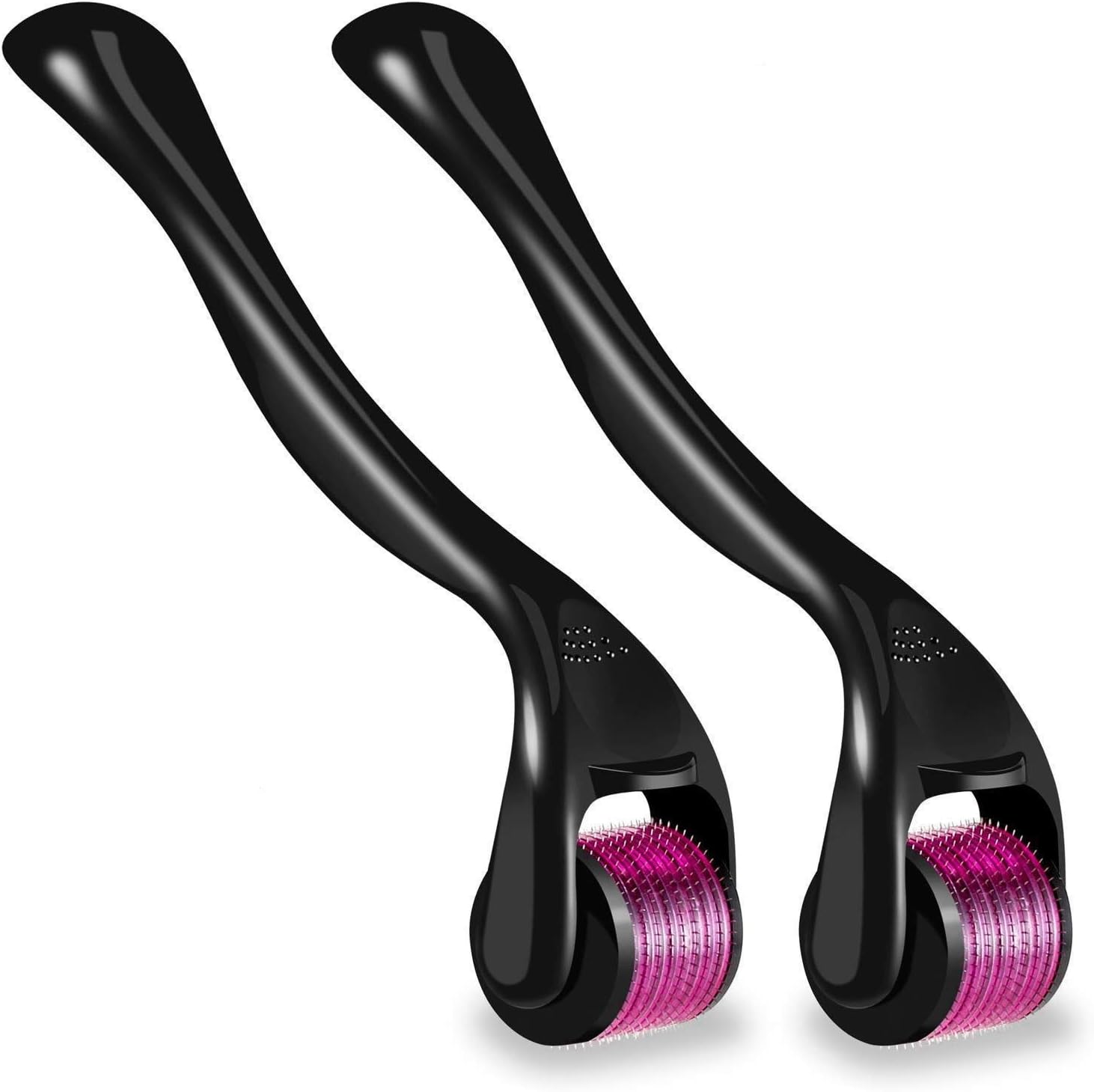 2 Pack Derma Roller, New 540 Titanium Micro Needles, FDA Approved Home Use Skin Care Facial Needle Roller and Beauty Massage Tools