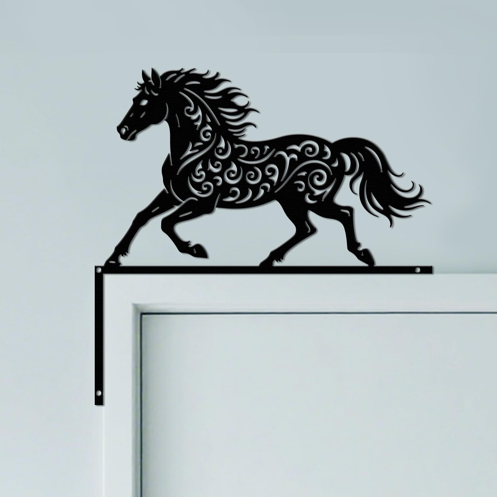 CUTHOLLOW Patterned Horse Door Topper Sign Wall Art Decor
