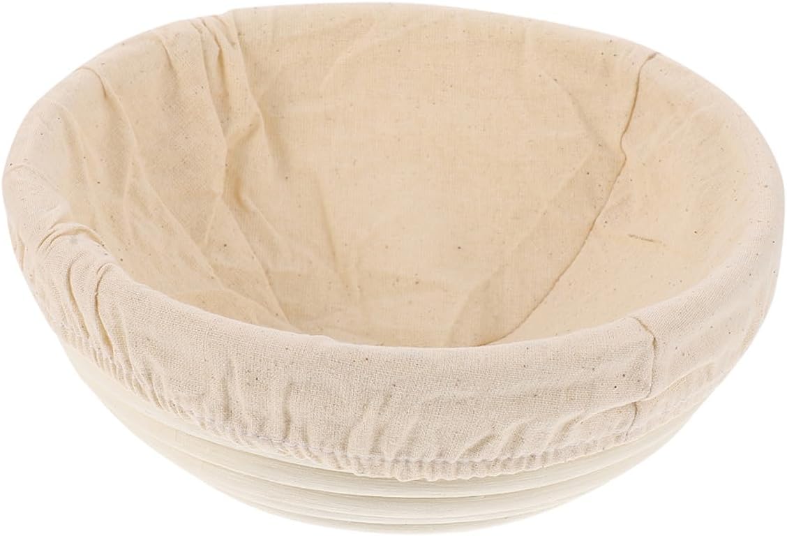 Yardwe Bread Proofing Basket with Liner round 23cm Rattan Dough Rising Basket for Sourdough Baking for Home Baking and Fermentation