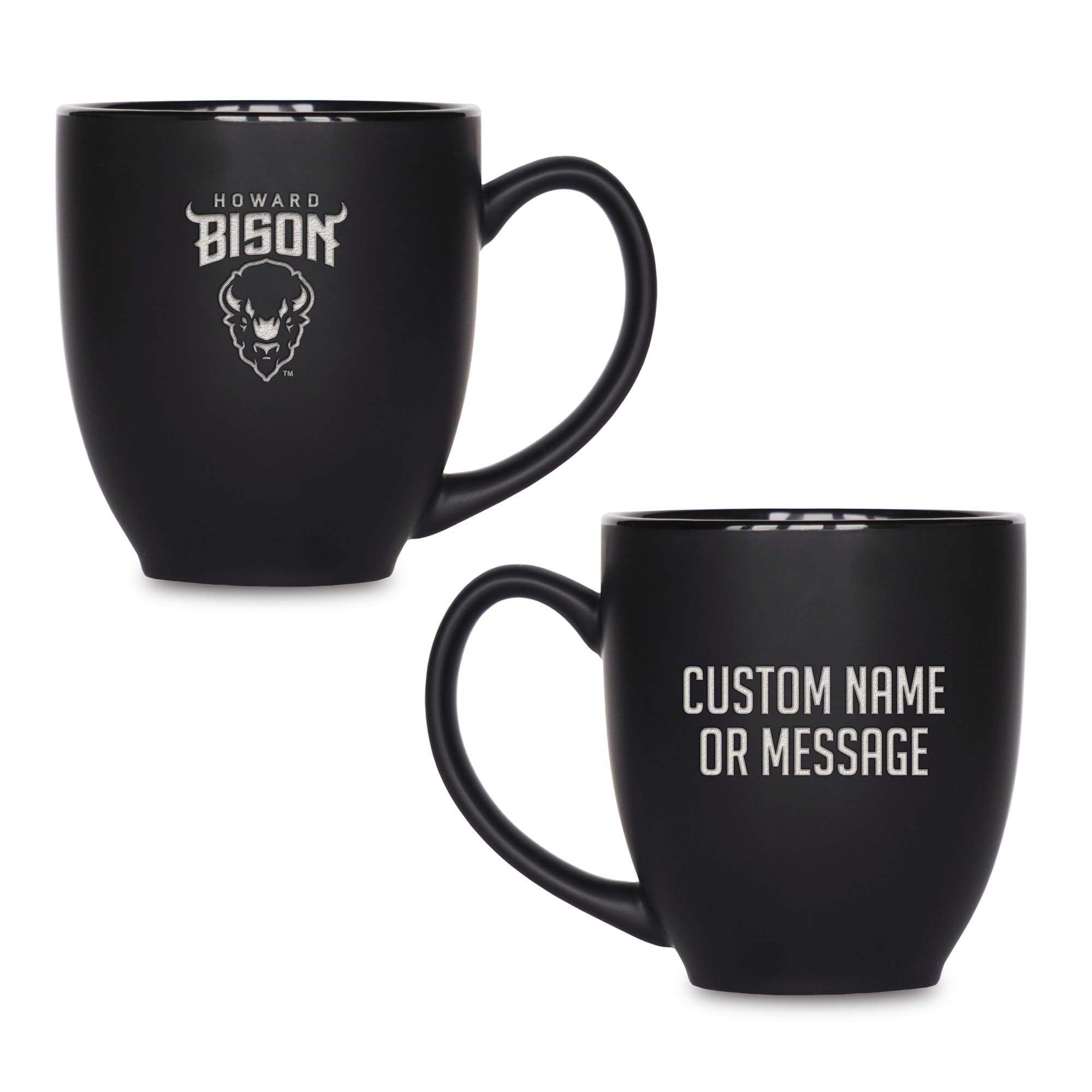 Rico Industries NCAA Primary 15-Oz Personalized Matte Black Bistro Mug - for Hot or Cold Drinks