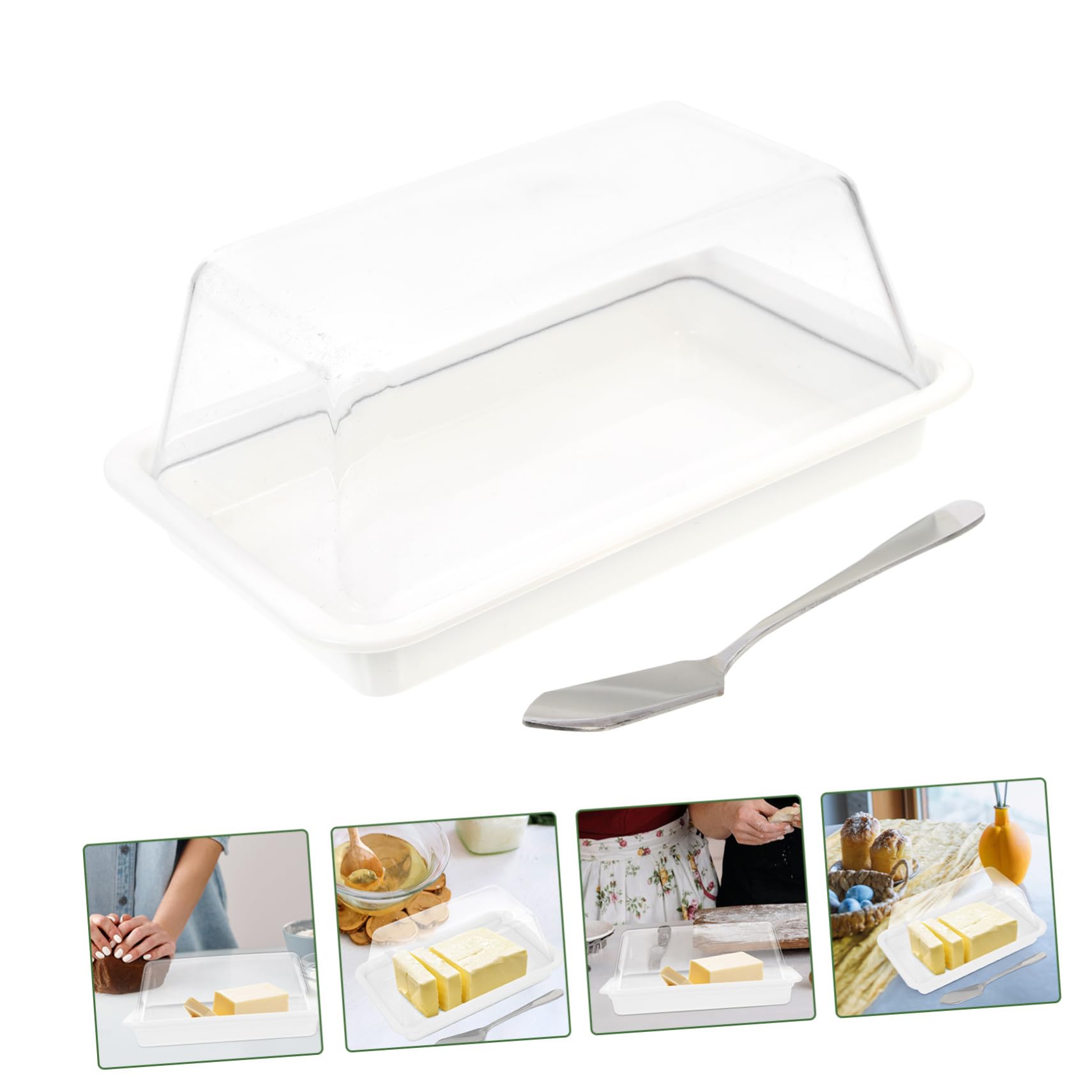 Multi Function Butter Box with Lid Airtight Kitchen Gadget for Fresh Storage of Butter and Desserts Easy to Clean Dustproof Design Container
