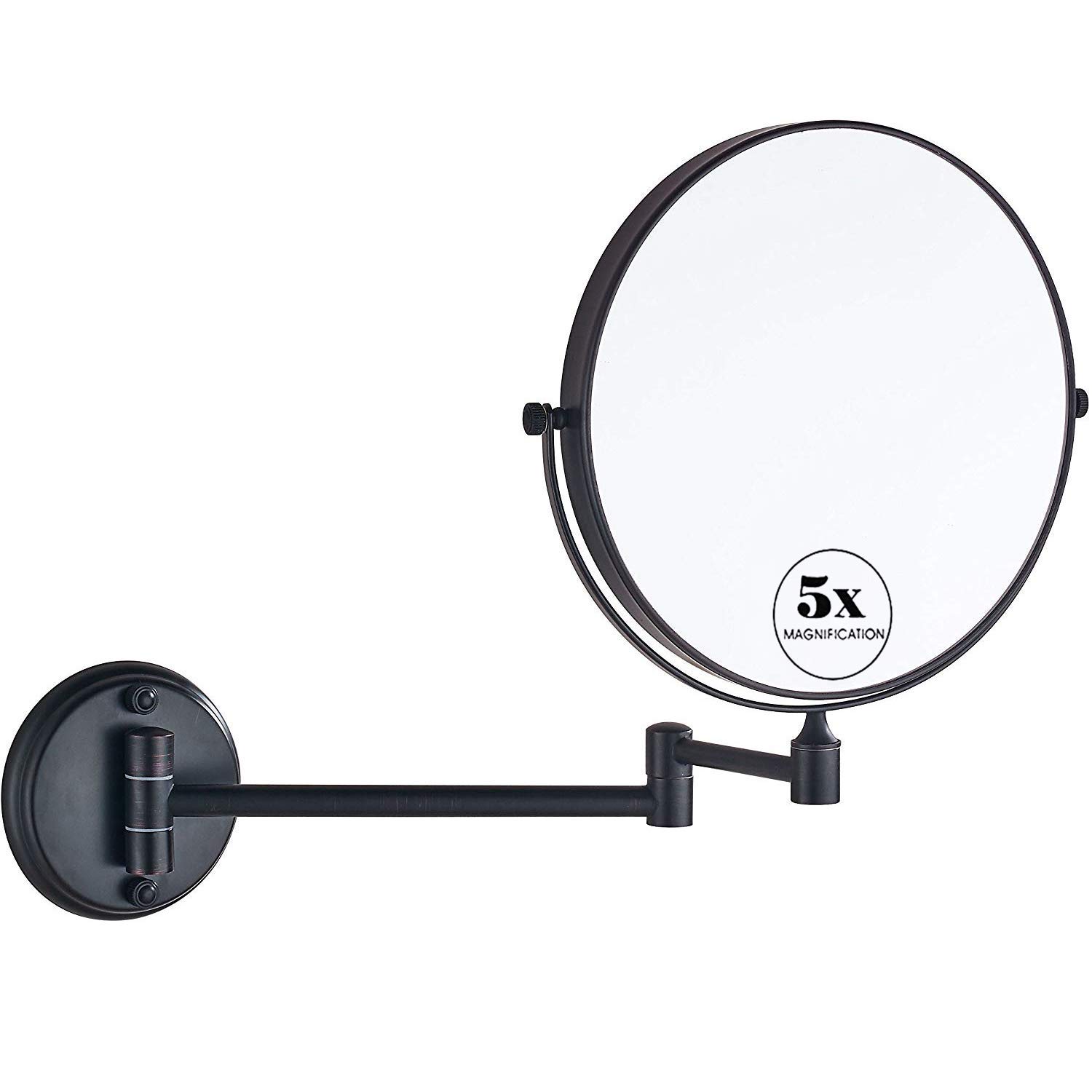 Miroir de maquillage mural en bronze huilé au design vintage chic