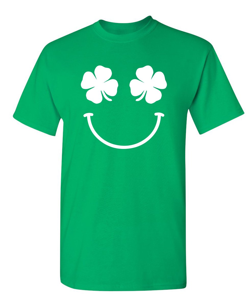 Clover Happy Face St Patrick's Day Irish St Paddy Holiday Smile Happy Funny T Shirt
