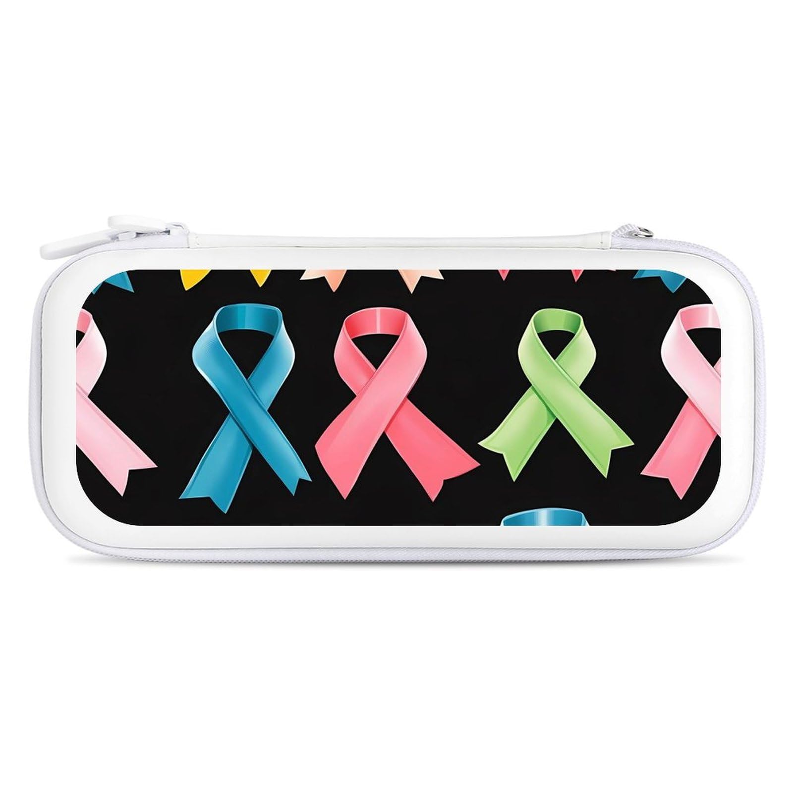 Cancer Awareness Ribbons Compatible with Switch Carrying Case Hard Travel Game Bag Pouch with 15 Games Accessories White-style