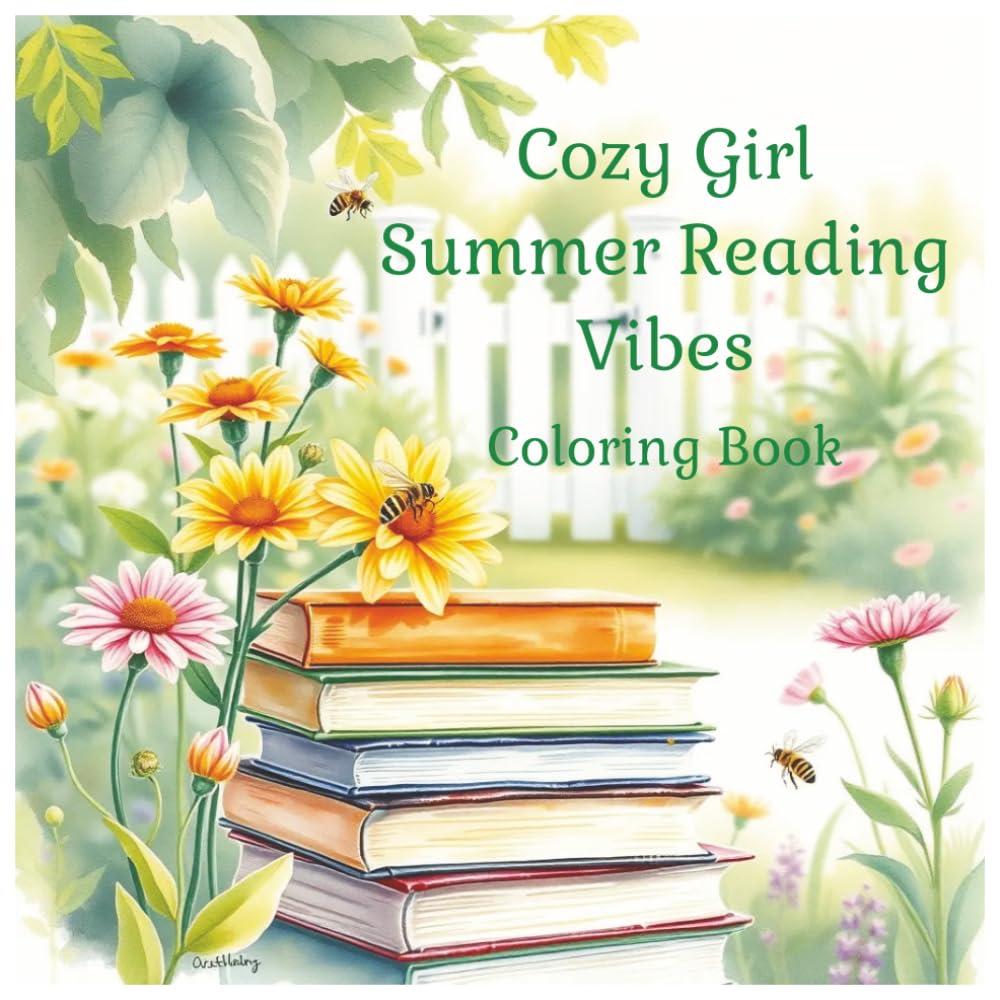 Cozy Girl Summer Reading Vibes Coloring Book