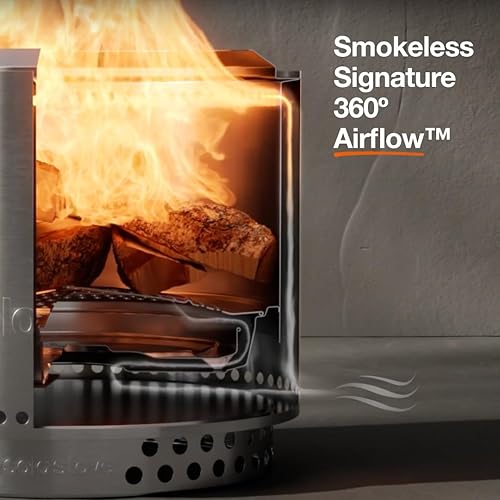 Miniatura 2 de Solo Stove Bonfire 2.0 con soporte, hoguera sin humo, chimenea de leña con cenicero extraíble, hoguera portátil al aire libre para campamento, acero