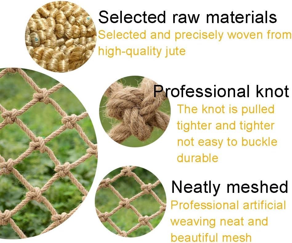 Rete da giardino in corda di canapa resistente da 6 mm, robusta rete anti caduta per piante, alberi da frutta e verdura, resistente, rete sicura per la protezione del giardino