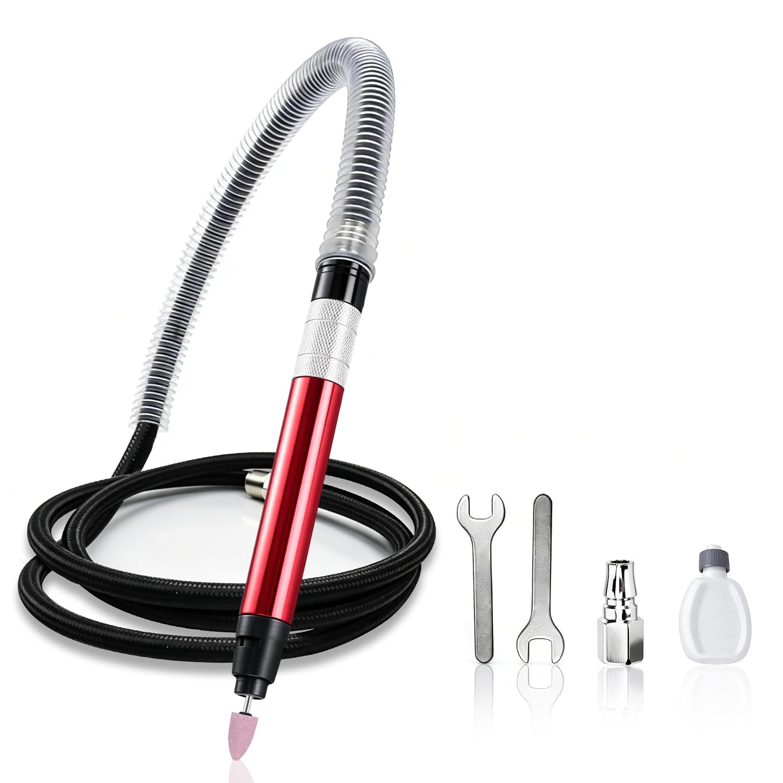 Meuleuse à Crayon Pneumatique, Mini Meuleuse Pneumatique Micro Meuleuse à Air, 65000rpm Micro Broyeur Pneumatique Broyeur à Air Mini Meuleuse Droite Avec Clé à Main Pour Le Polissage Et Le Meulage