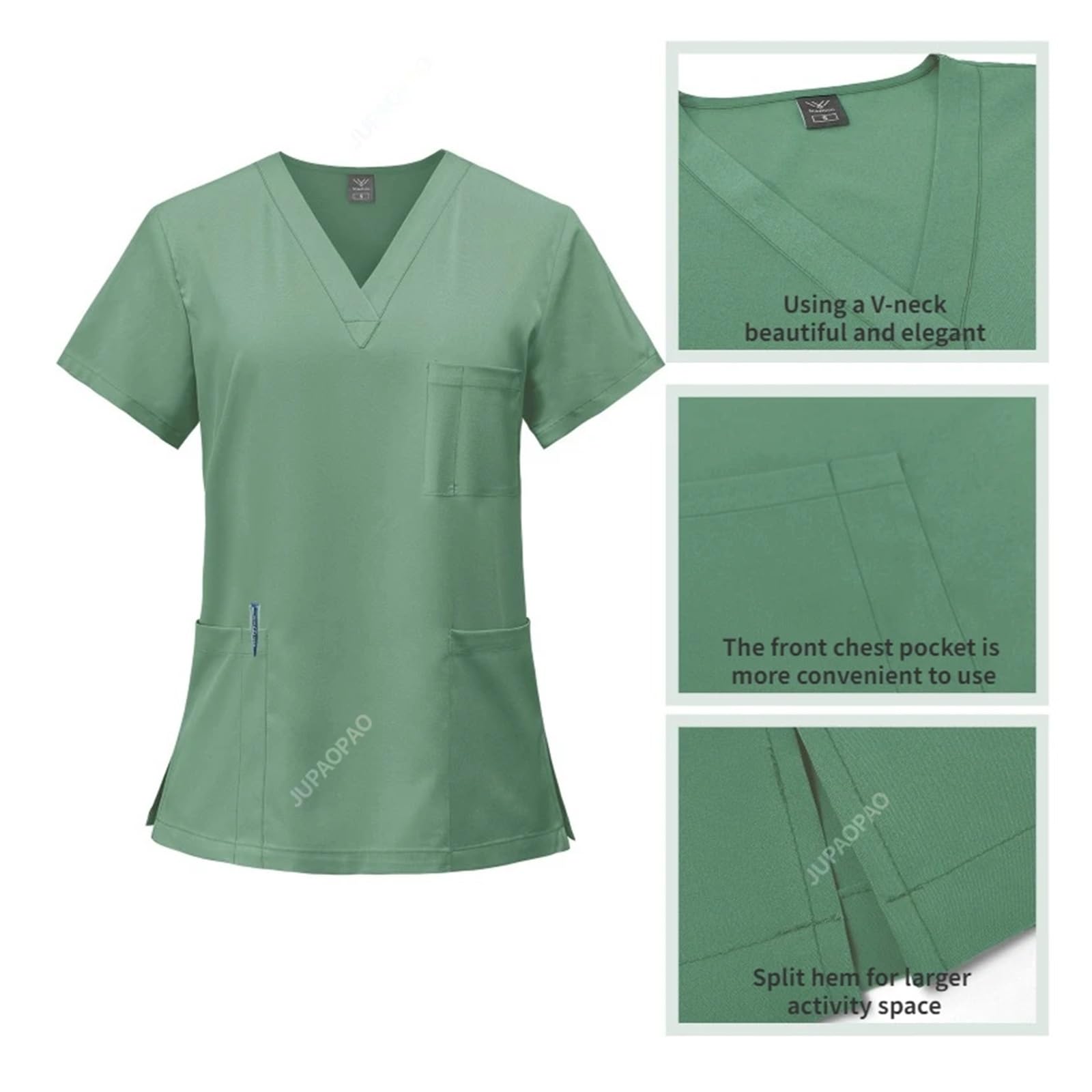 Uniformes Sanitarios Mujer Conjunto de Uniforme médico, Tops elásticos con Bolsillo, Uniforme de Enfermera, Uniforme de médico, Uniforme de cirugía, Ropa de Trabajo for salón de Belleza