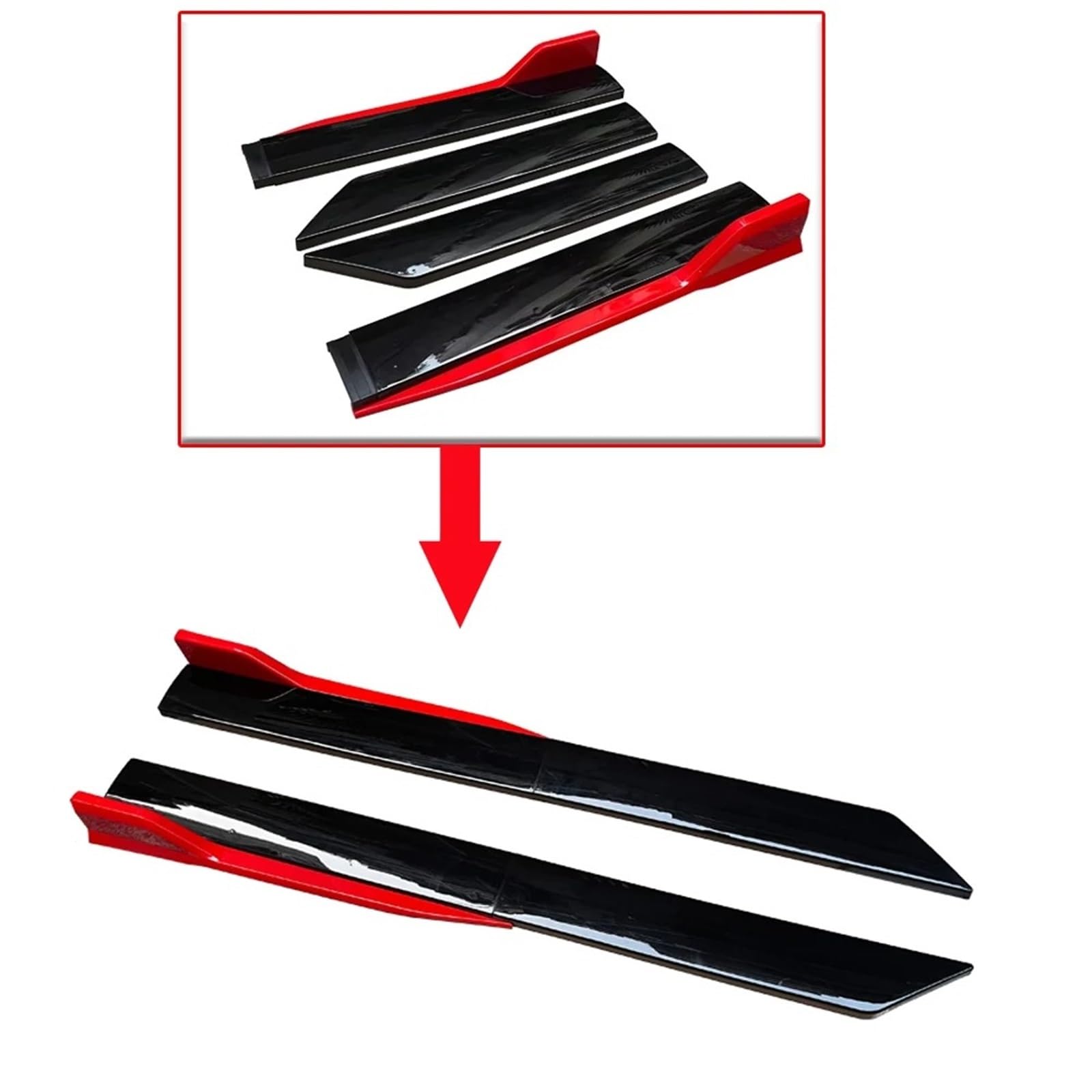 Jupes Latérales Extensions De Bas Caisse Universelles pour Voiture 4 Pièces Longueur 40,94 Pouces Protections Latérales