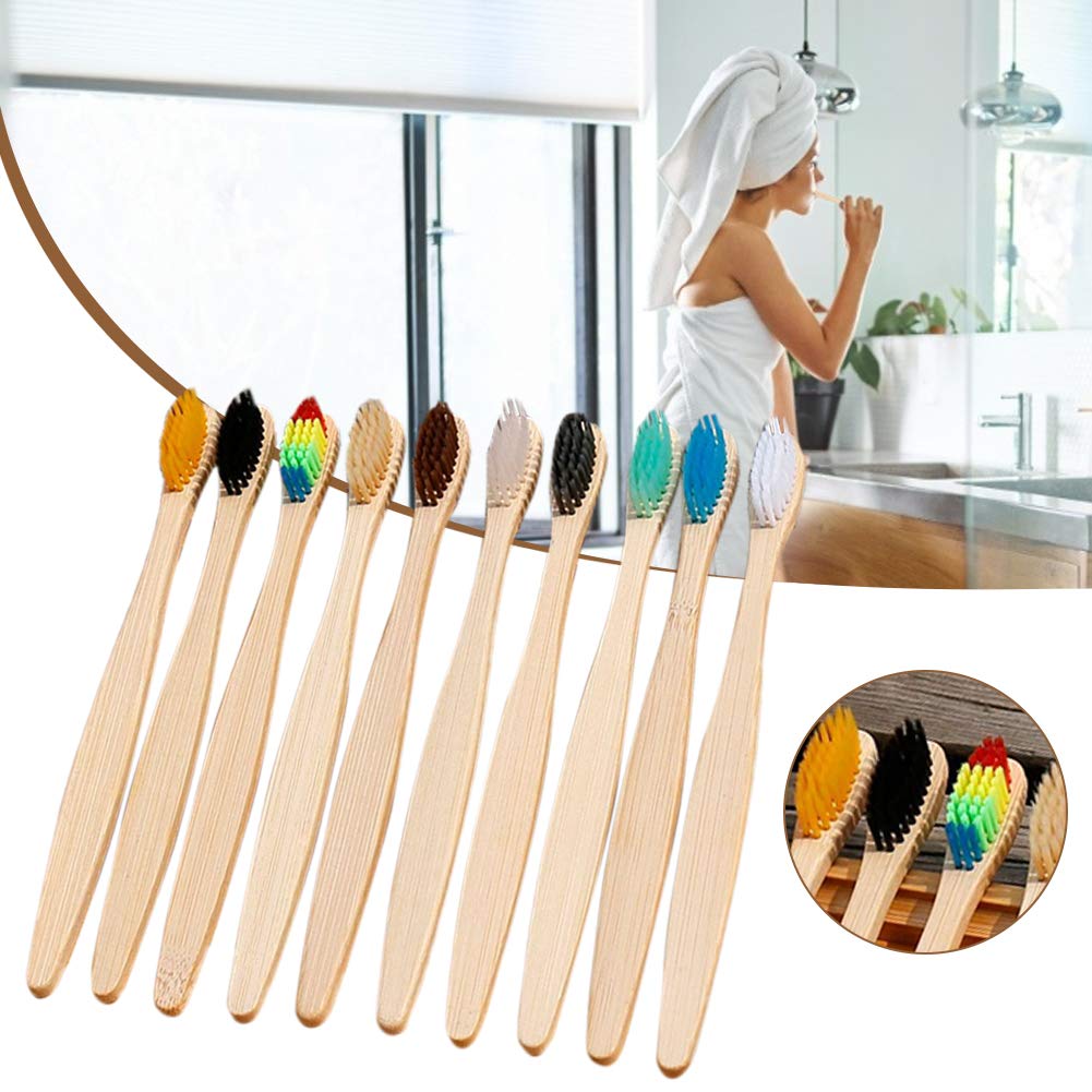 50 PCS Bambusowe szczoteczki do zębów z miękkim włosiem, Szczoteczki do zębów wolne od BPA, Ekologiczny zestaw naturalnych bambusowych szczoteczek do zębów, Biodegradowalne i kompostowalne
