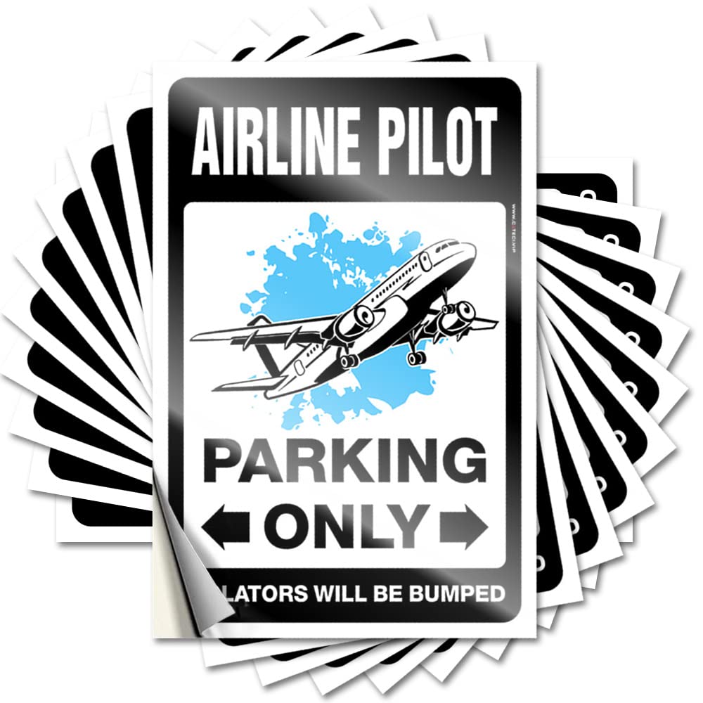 Tattoos Window Tall Airline Pilot Parking Only for Billiard - Teenage Easy Peel Removable(12X18CM)